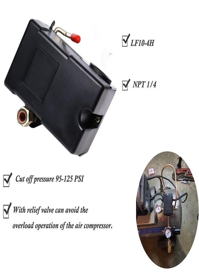 Ketofa Air Compressor Pressure Switch LF10-4H, 4 Port 1/4" NPT, 95-125 PSI Pressure Control Switch for Air Compressor Parts Replacement - Image 5
